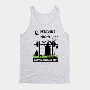 Dracula's Might Squatting Halloween Night Gym Workout Tee Tank Top